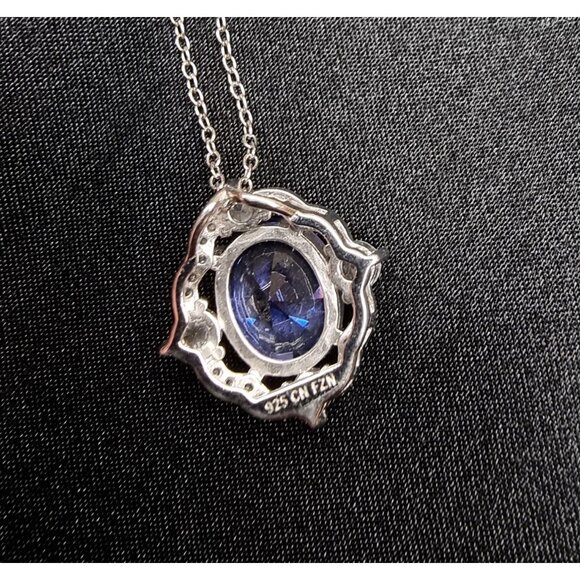 Rare Find Tanzanite FZN Signed 925 Sterling Silver Necklace - Picture 6 of 6